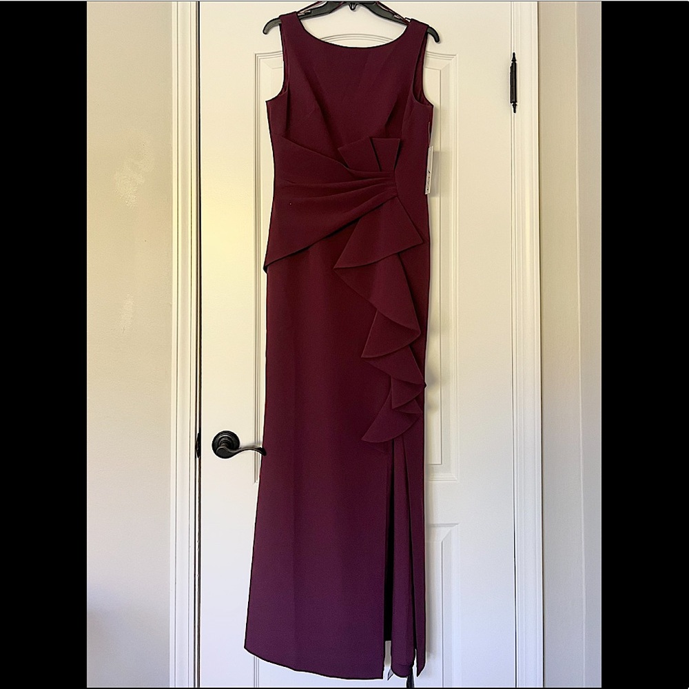 Eliza J Ruffle Dress - Wine